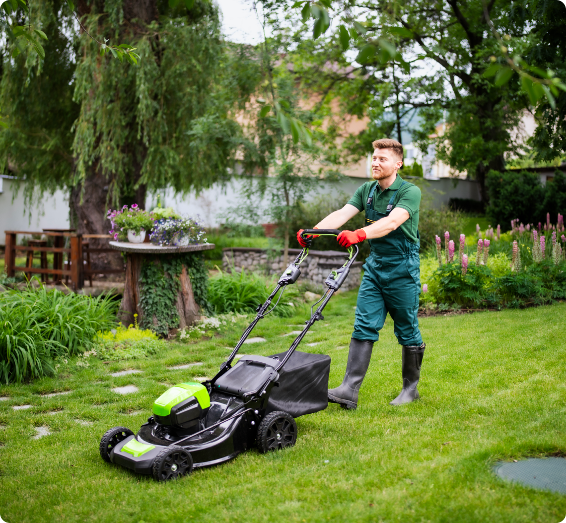 Lawn care with push mower